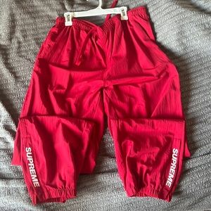 Red Supreme Wind Breaker Warm Up Sweat Pants